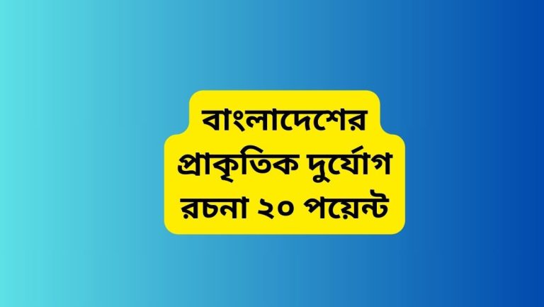 বাংলাদেশের প্রাকৃতিক দুর্যোগ রচনা ২০ পয়েন্ট
