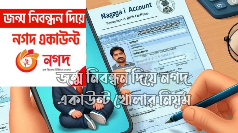 জন্ম নিবন্ধন দিয়ে নগদ একাউন্ট খোলার নিয়ম
