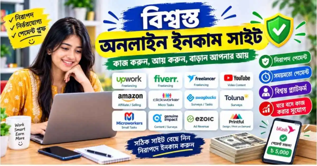 বিশ্বস্ত অনলাইন ইনকাম সাইট