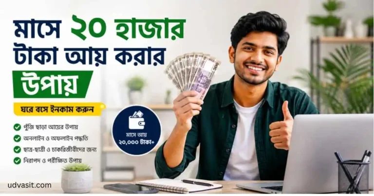মাসে ২০ হাজার টাকা আয় করার উপায় ২০২৬ (সর্বশেষ আপডেট) মাসে ২০ হাজার টাকা আয় করার উপায়